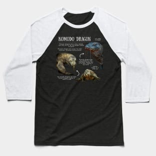 Animal Facts - Komodo Dragon Baseball T-Shirt